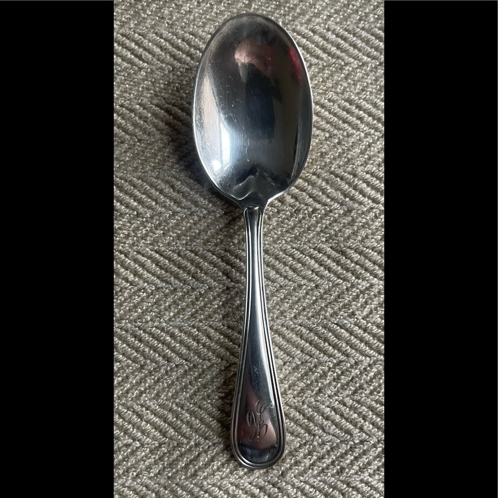 Vintage Silver Plated Monogram Baby Spoon